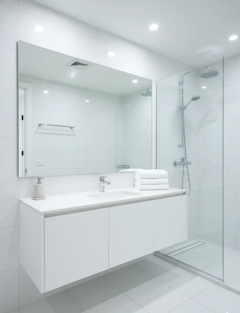 Clean white bathroom in Orlando FL after professional house cleaning